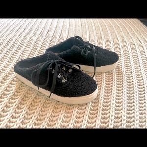 Lucky Brand Black Fuzzy Sneaker Slip-ons